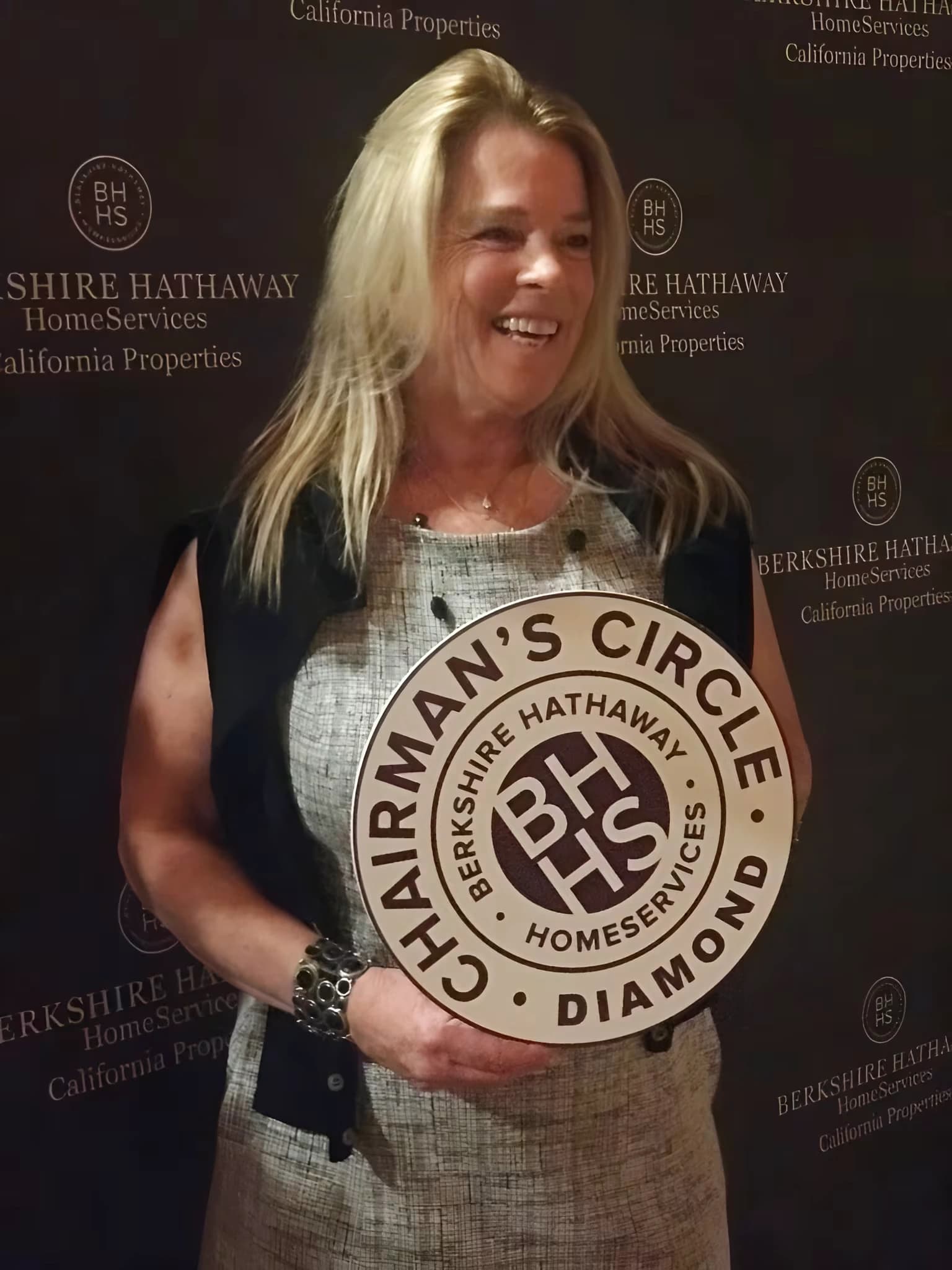 Karen Parcell accepting an industry award
